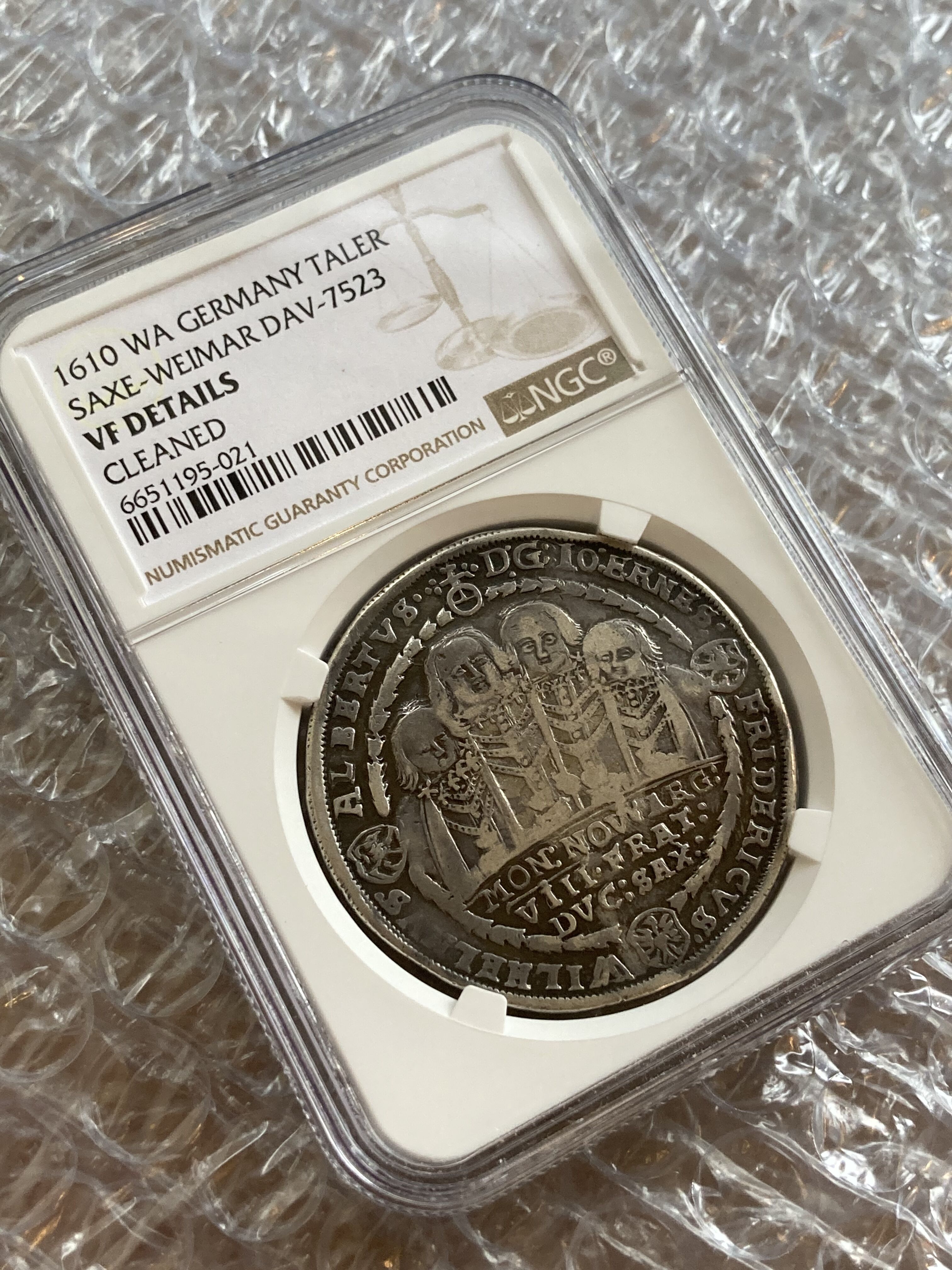 1610年 ザクセン・ワイマール ターラー銀貨 アンティークコイン ドイツ