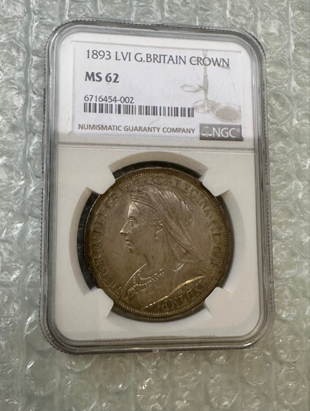 NGC鑑定MS62 クラウン銀貨 ヴィクトリア女王 1893年 ヴェール NGC鑑定MS62 クラウン銀貨 ヴィクトリア女王 1893年 ヴェール