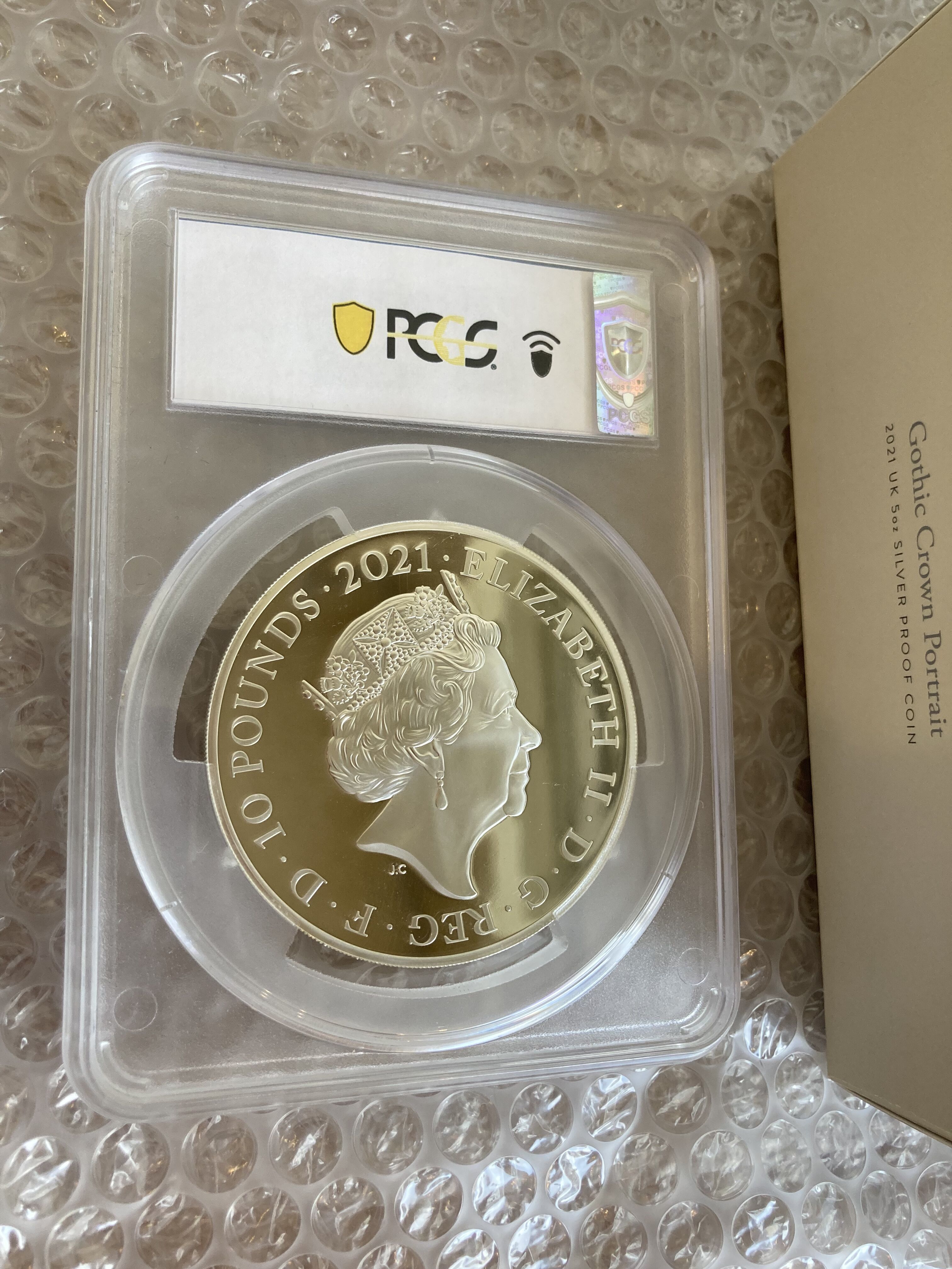 世界で1枚 【PCGS70鑑定】5オンス銀貨 ロイヤルミント版 ゴチック