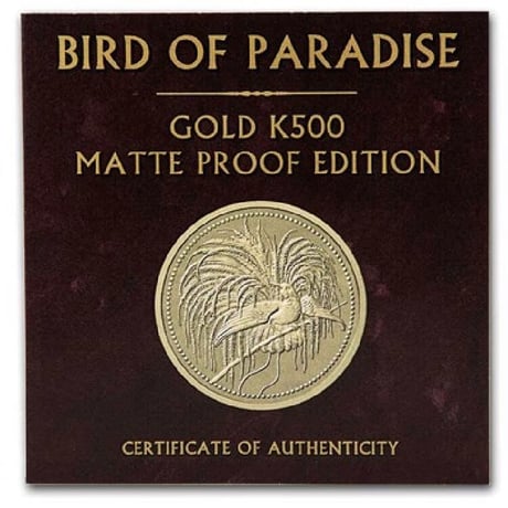 PCGS70鑑定確定品 2020 パプアニューギニア 極楽鳥 500キナ 1オンス金貨 ゴールド マットプルーフコイン Papua New Guinea Bird of Paradise matte