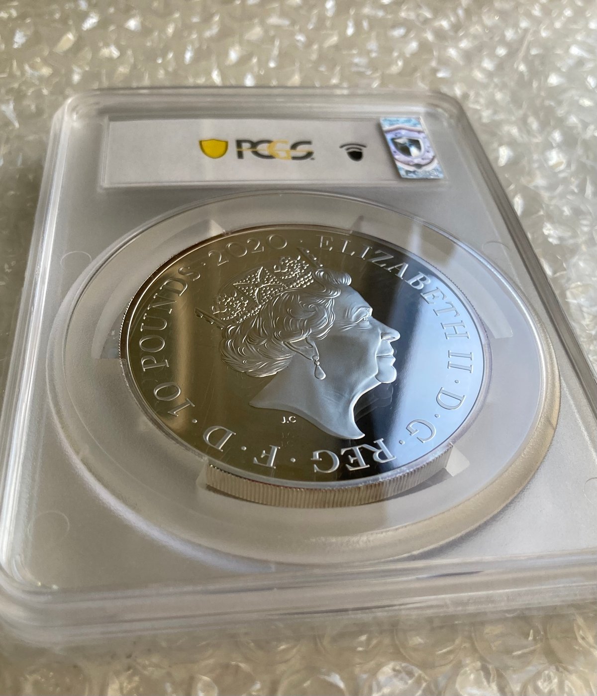 PCGS鑑定PR69 エルトンジョン 5オンス 10ポンド銀貨 シルバープルーフ