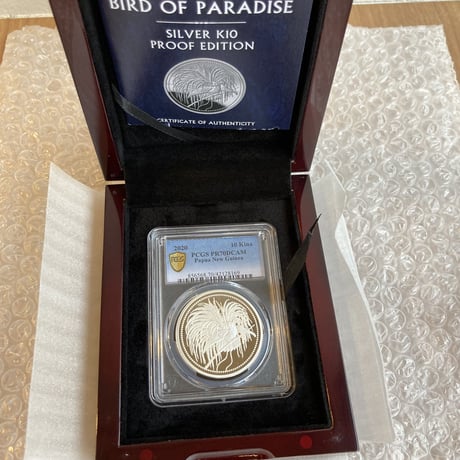 【PCGS PR70DCAM】2020 パプアニューギニア 極楽鳥 10キナ 1オンス 銀貨 プルーフコイン Papua New Guinea 10K Bird of Paradise