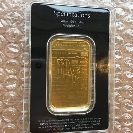 007 1オンス 金 ゴールドバー 英国 イギリス ロイヤルミント James Bond 1oz gold bar Royal Mint インゴッド 延棒