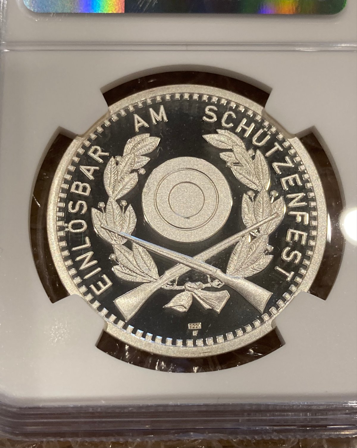 1990 スイス射撃祭50F銀貨　NGC PF69 1990年 スイス連邦現代射撃祭記念 ヴィンタートゥール 50フラン銀貨