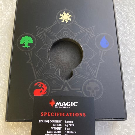 【箱ケース有】 MTG公式 ブラックロータス ベータ版 マジックザギャザリング PCGS鑑定PR70 サモア 1オンス銀貨 シルバー プルーフコイン ×トレカ・トレーディングカード