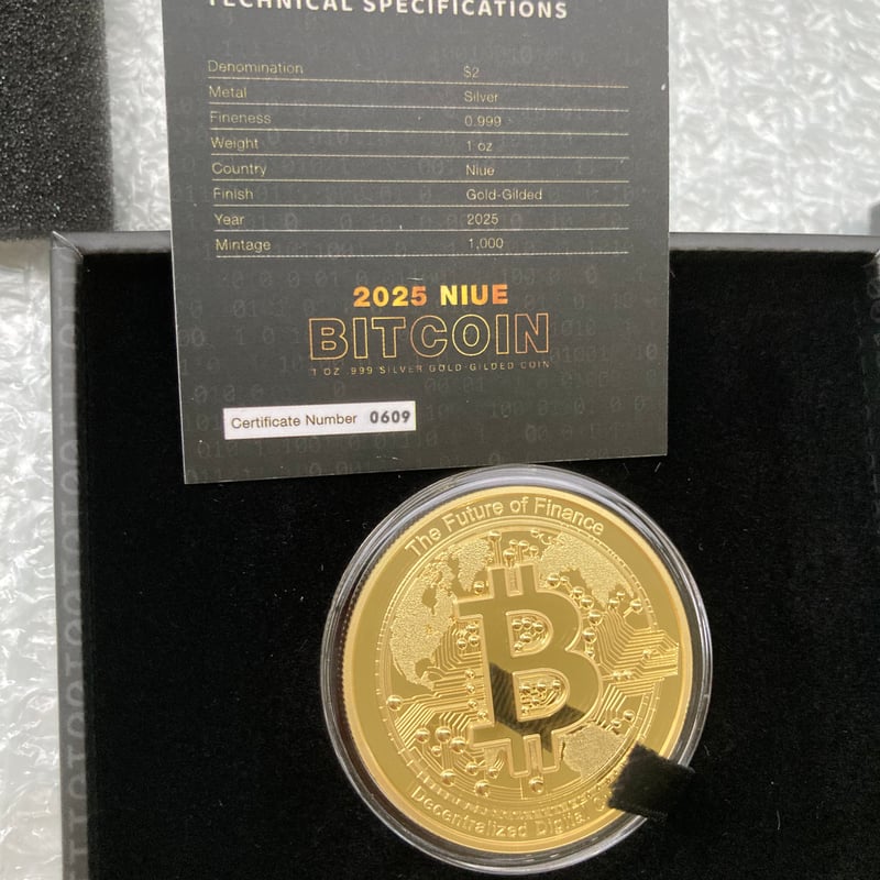 Gilt版 ビットコイン モチーフ 2025年 ニウエ国 2ドル 1オンス銀貨