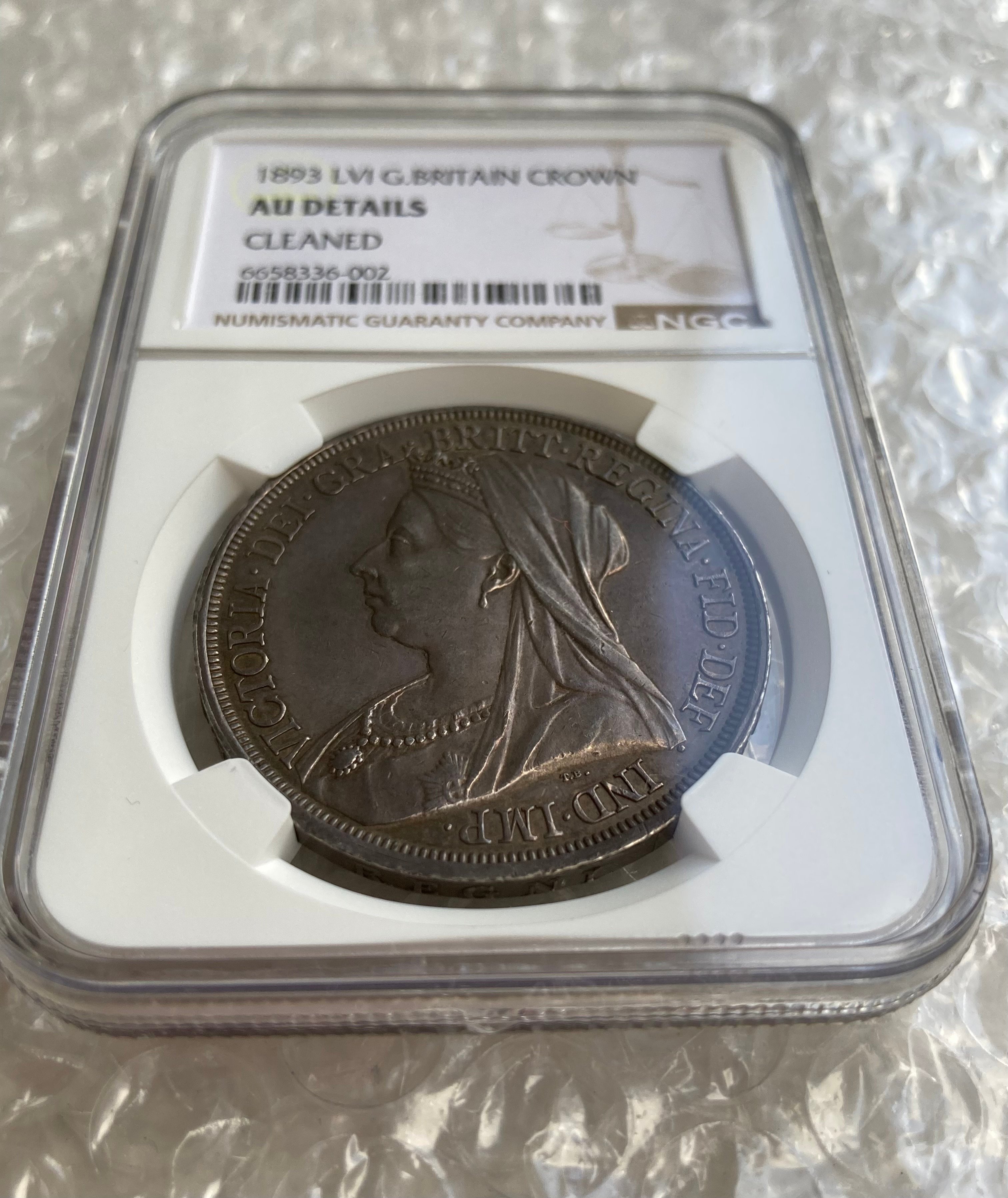 t*i様 【希少】1896年 ヴィクトリア女王 PCGS PL64 1893年LⅥ クラウン銀貨 ヴィクトリア女王 ヴェールヘッド NGC鑑定AU