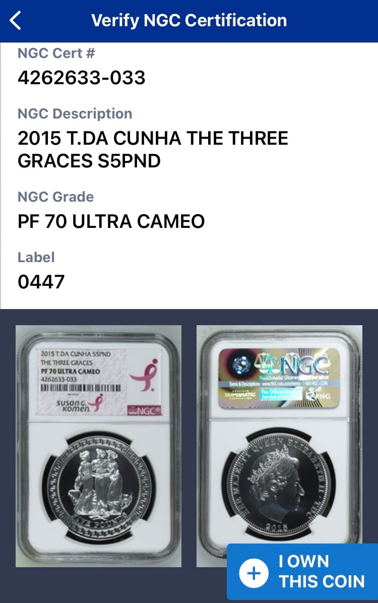 NGC鑑定PF70 スリーグレイセス 2015年 トリスタン・ダ・クーニャ島 5