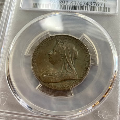 PCGS鑑定SP63 マット版 1897年 ヴィクトリア女王 ダイヤモンドジュビリー 銀 アンティーク シルバーメダル 26mm ヤングヘッド ※コインではない