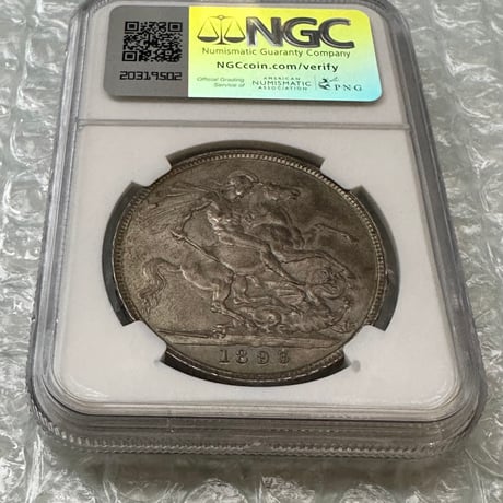 NGC鑑定MS62 クラウン銀貨 ヴィクトリア女王 1893年 ヴェールヘッド シルバー アンティークコイン イギリス 英国 ハーフではない