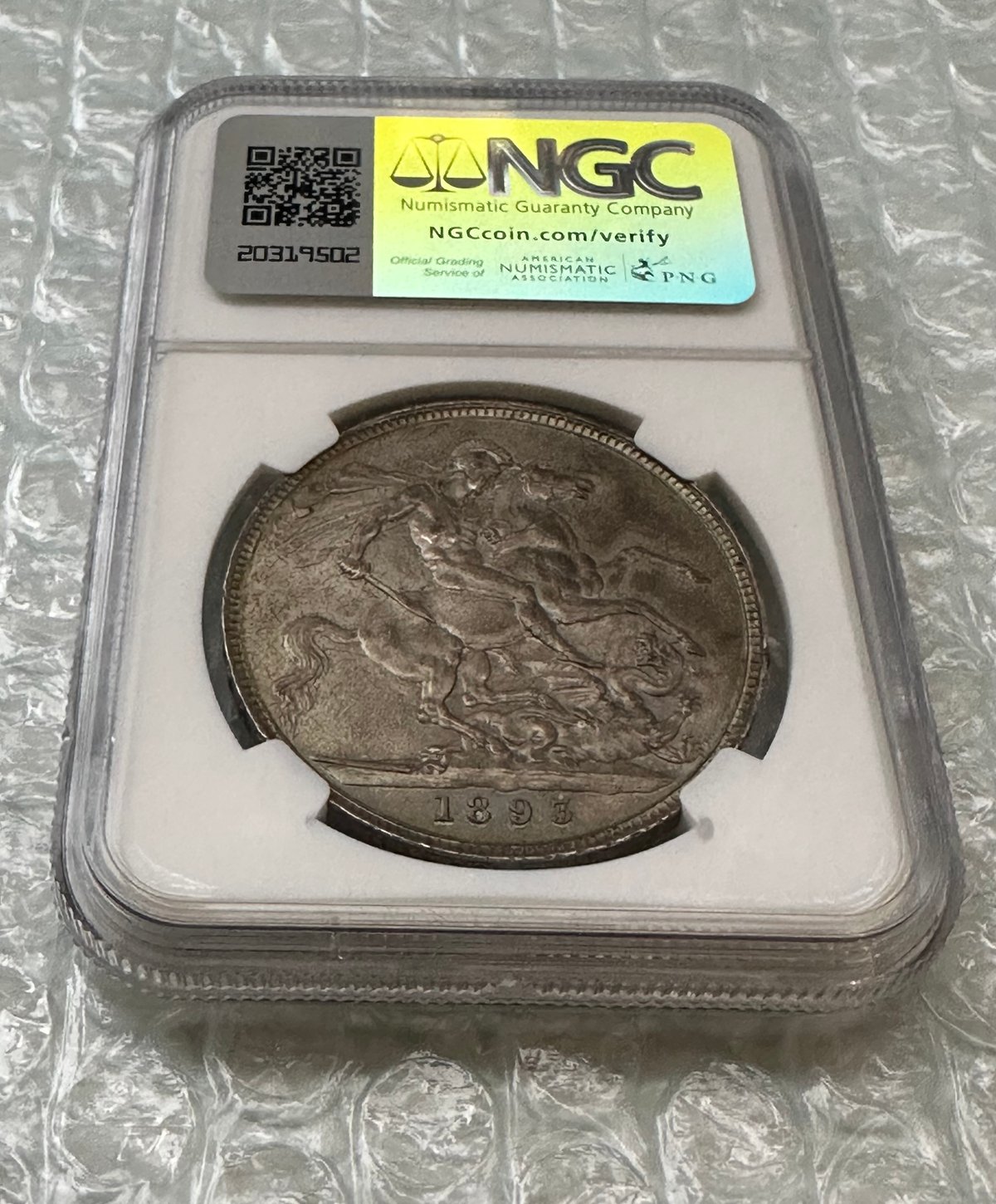 NGC鑑定MS62 クラウン銀貨 ヴィクトリア女王 1893年 ヴェール NGC鑑定MS62 クラウン銀貨 ヴィクトリア女王 1893年 ヴェール