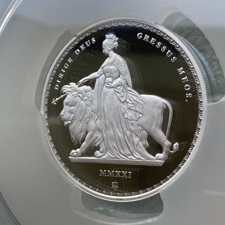 PCGS鑑定PR68 2オンス銀貨 ウナとライオン マスターピース版 2021年 イギリス領セントヘレナ造幣局 シルバープルーフコイン 大サイズスラブ