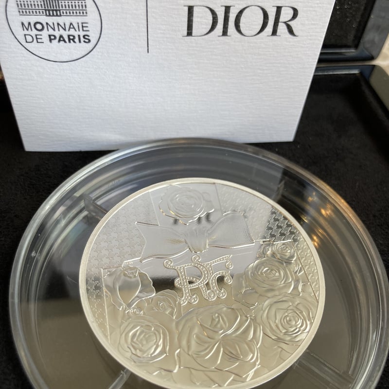 ✨大人気✨Dior ディオール 総柄　銀　シルバー　結婚式 DIOR公式 ディオール 5オンス銀貨 50€ シルバー プルーフコイン
