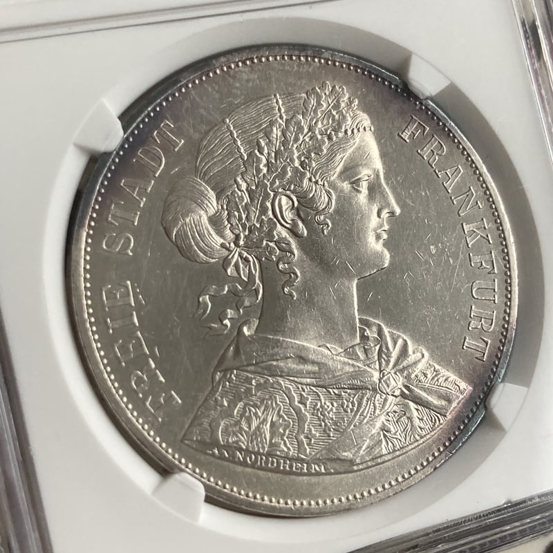 1862年 ドイツ フランコニア 2ターラー銀貨 UNC DETAILS