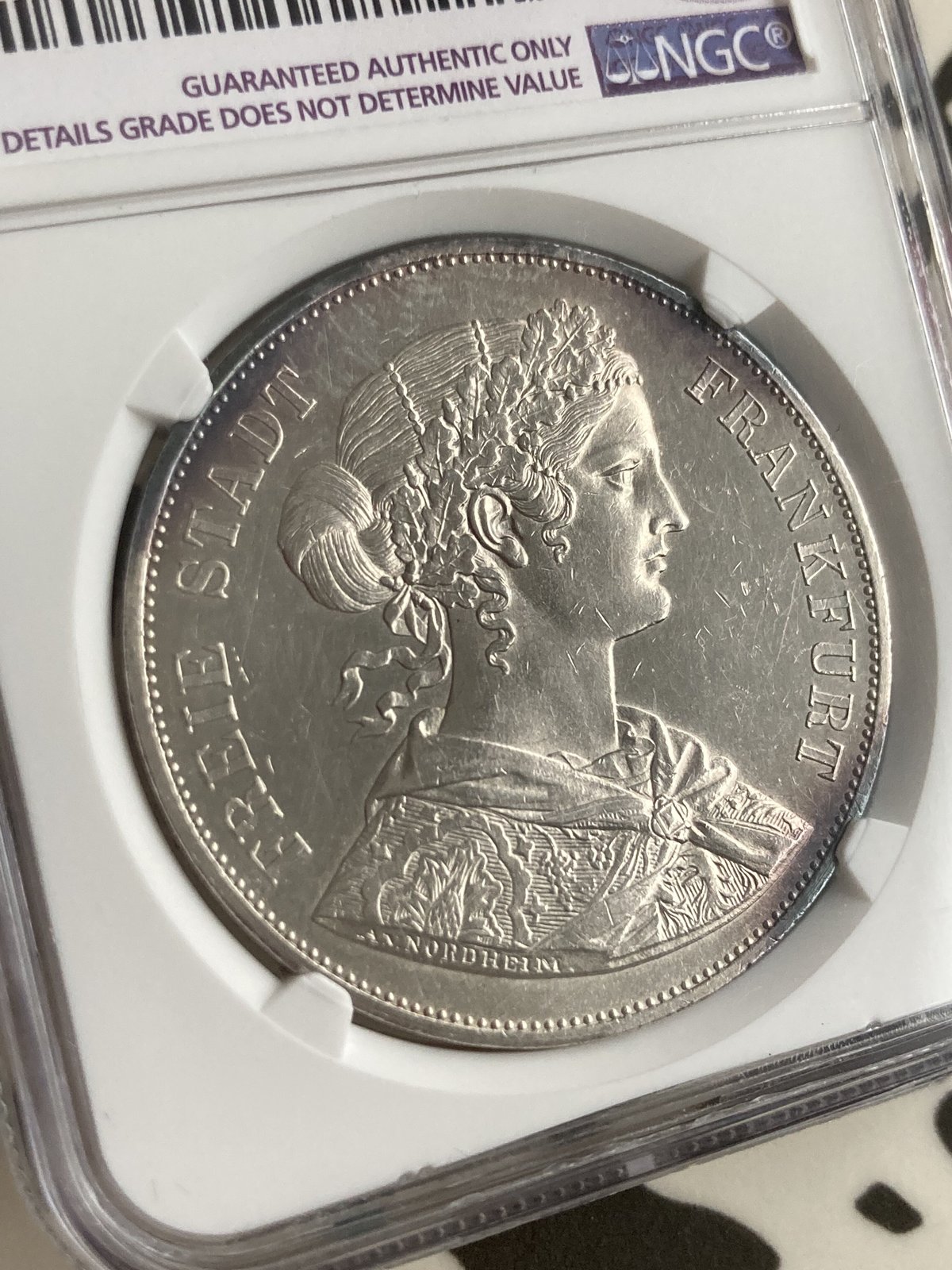 1887 フランス 豊穣の女神 セレス ２フラン銀貨 UNC Details