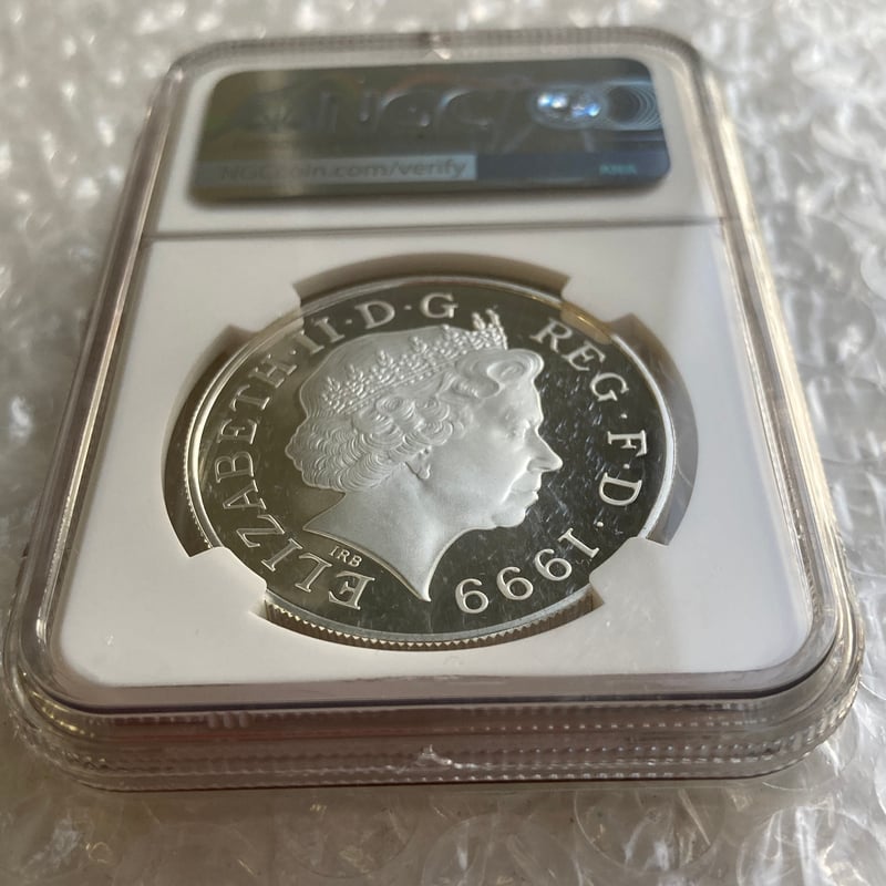 NGC鑑定PF69UC 1999年 イギリス ダイアナ妃追悼祈念 5ポンド銀貨