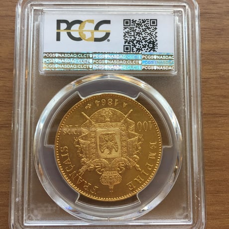 1864A PCGS MS61 G100 Francs gold coin フランス ナポレオン3世 月桂樹 有冠 100フラン金貨 ゴールド アンティークコイン