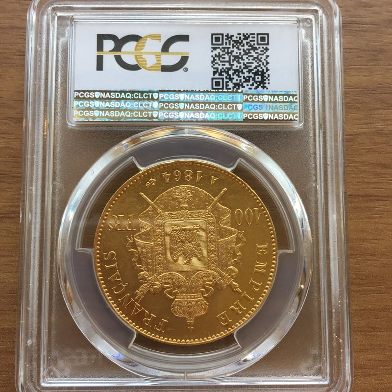 1864A PCGS MS61 G100 Francs gold coin フランス ナポレオ