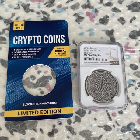 【最高鑑定・NGC70】 イーサリアム アンティーク版 チャド共和国 CFAフラン 1オンス 銀貨 シルバーコイン 暗号資産 暗号通貨 仮想通貨 クリプトアセット Ethereum ビットコイン