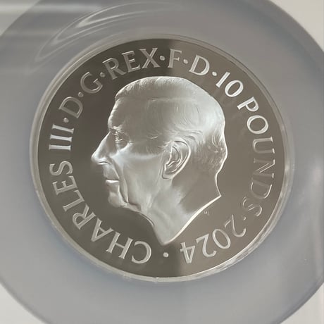 【5ozサイズ&ロイヤルミントラベル版】 発行即日鑑定 NGC鑑定PF70FDI ピストルッチ 2024年 聖セントジョージの竜退治 10ポンド 5オンス銀貨 シルバープルーフコイン