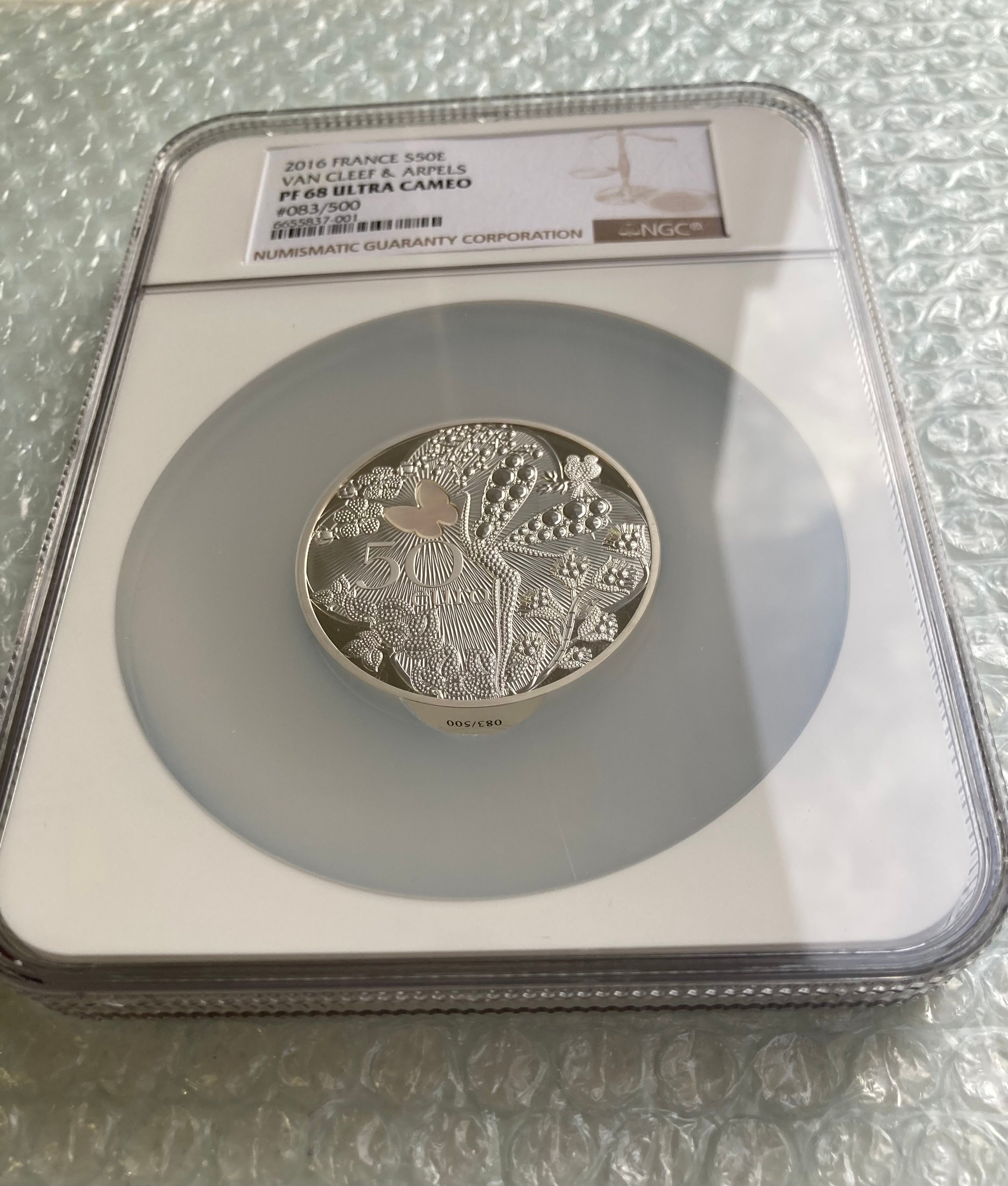 5オンス銀貨 ヴァンクリーフ＆アーペル フランス造幣局 NGC鑑定PF68