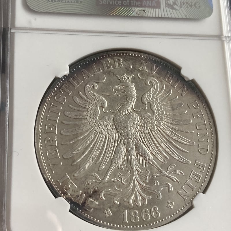 NGC鑑定UNC】ドイツ フランクフルト 1866年 フランコニア 2 NGC鑑定UNC】ドイツ フランクフルト 1866年 フランコニア 2