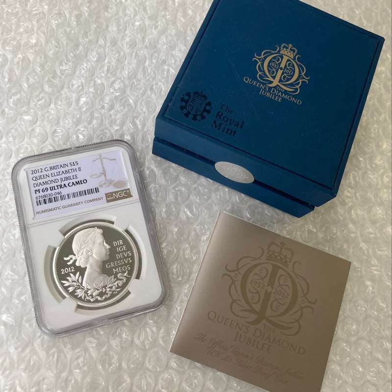2012年 イギリス ダイヤモンドジュビリー 5オンス 銀貨 NGC PF69 2012年 イギリス ダイヤモンドジュビリー 5オンス 銀貨 NGC PF69