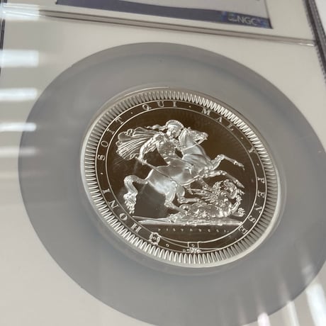 【5ozサイズ&ロイヤルミントラベル版】 発行即日鑑定 NGC鑑定PF70FDI ピストルッチ 2024年 聖セントジョージの竜退治 10ポンド 5オンス銀貨 シルバープルーフコイン