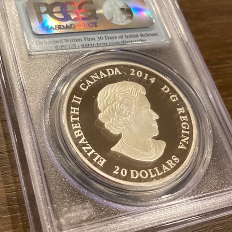 PCGS鑑定PR70 カナダ造幣局 グリーン・クリスタル・メイプルリーフ銀貨 2014年 プルーフ シルバーコイン カナディアンミント メープルリーフ