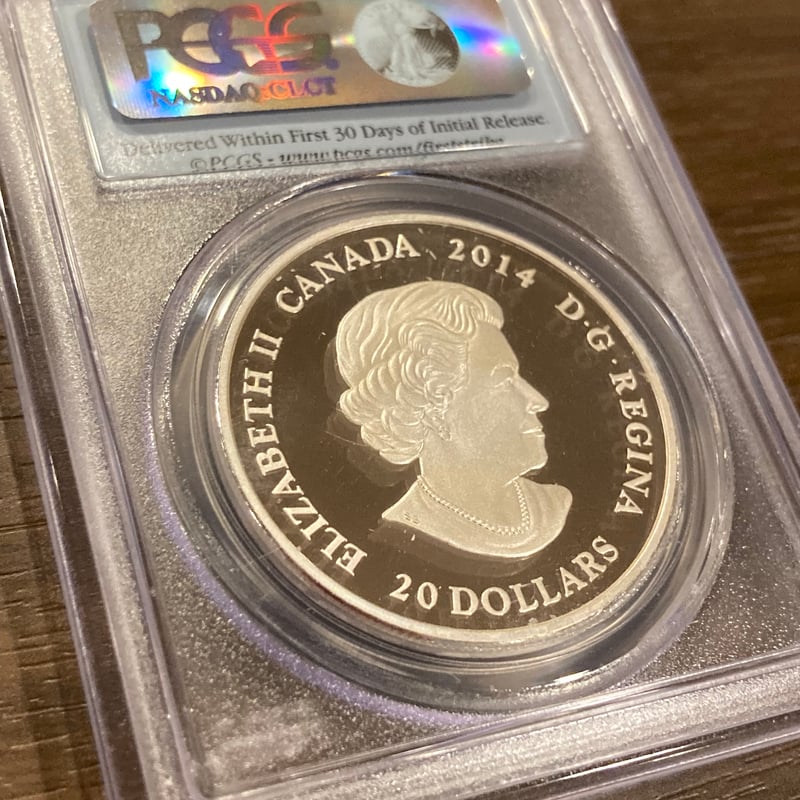 PCGS鑑定PR70 カナダ造幣局 グリーン・クリスタル・メイプルリーフ銀貨 PCGS鑑定PR70 カナダ造幣局 グリーン・クリスタル・メイプルリーフ銀貨