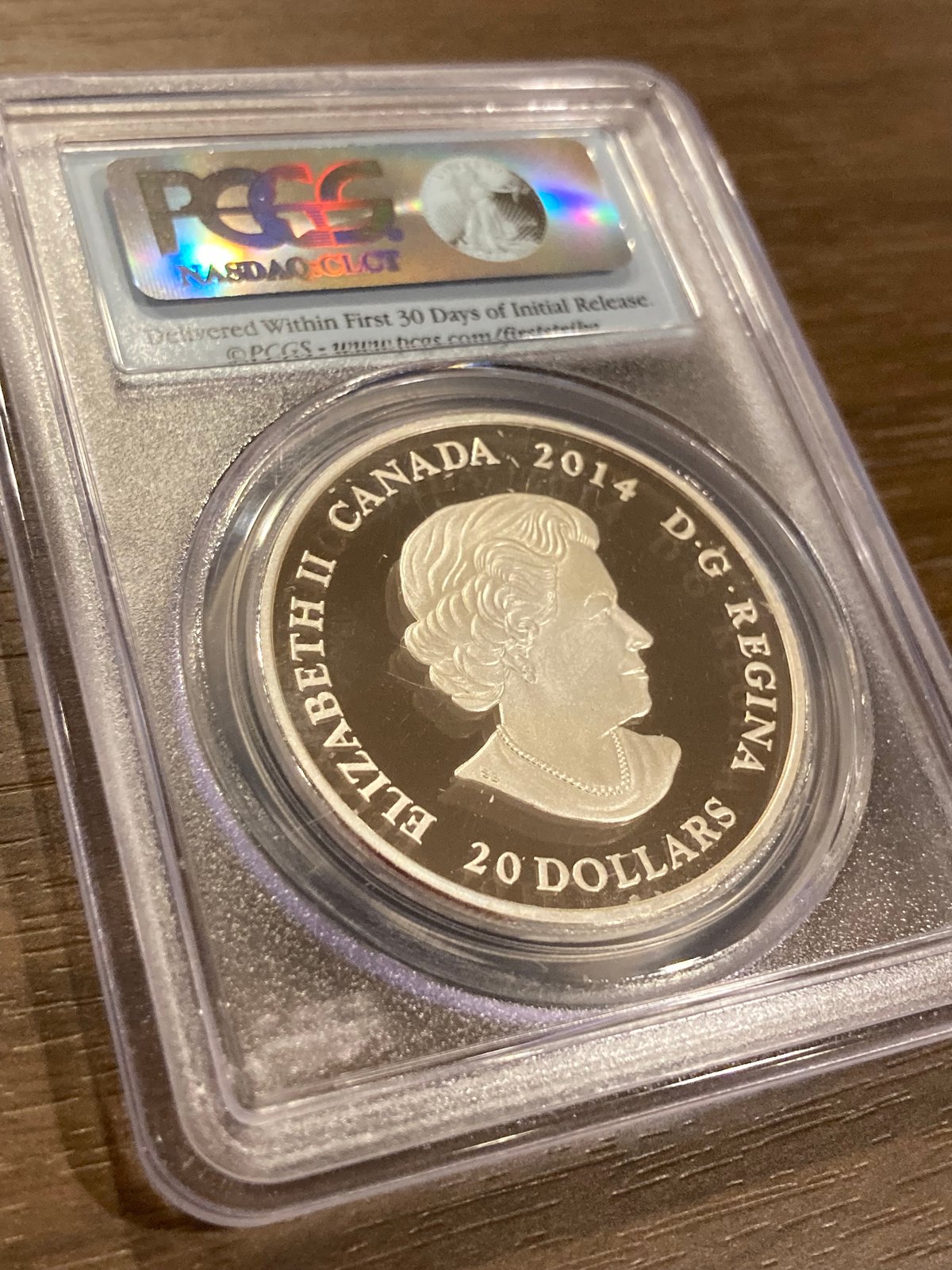 PCGS鑑定PR70 カナダ造幣局 グリーン・クリスタル・メイプルリーフ銀貨