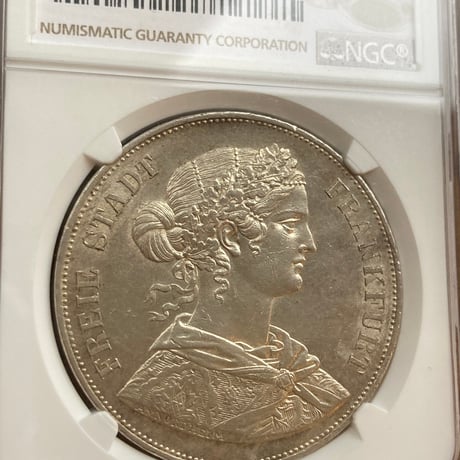 NGC鑑定AU58 ドイツ フランクフルト フランコニア 1861年 2ターラー銀貨 シルバー アンティークコイン ターレル taler thaler 2T