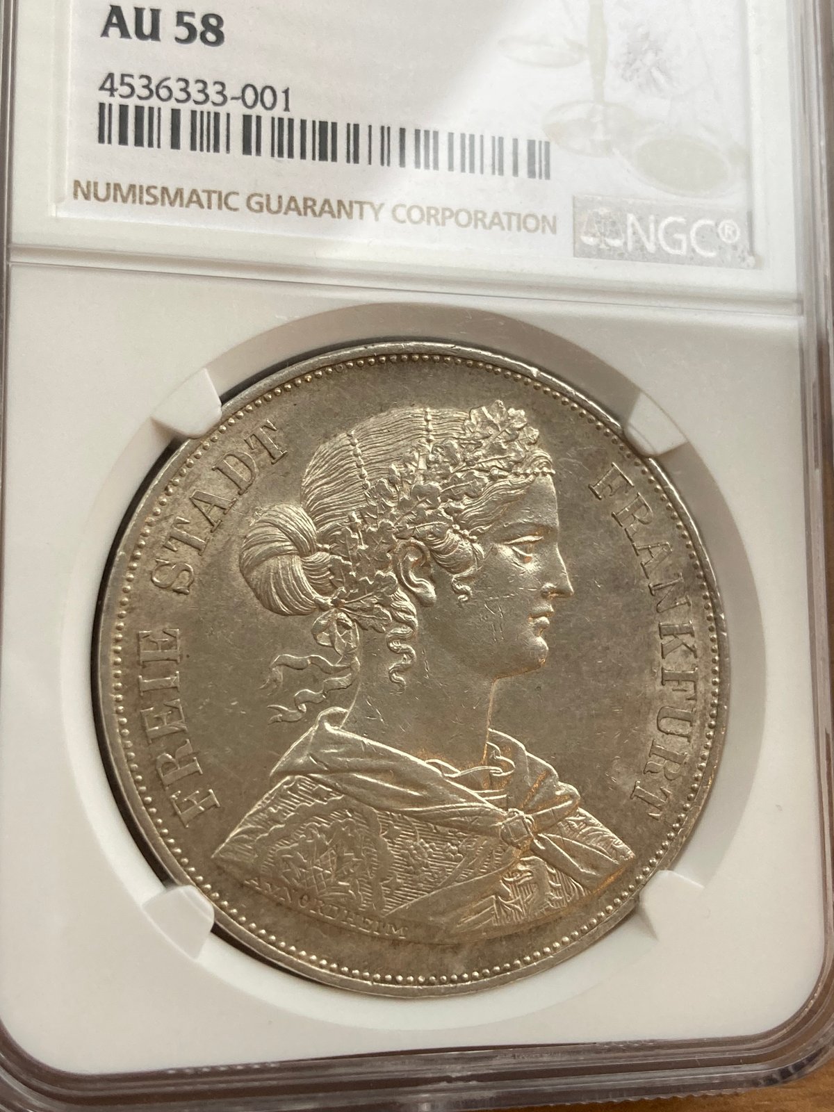 NGC鑑定AU58 ドイツ フランクフルト フランコニア 1861年 2 NGC鑑定AU58 ドイツ フランクフルト フランコニア 1861年 2