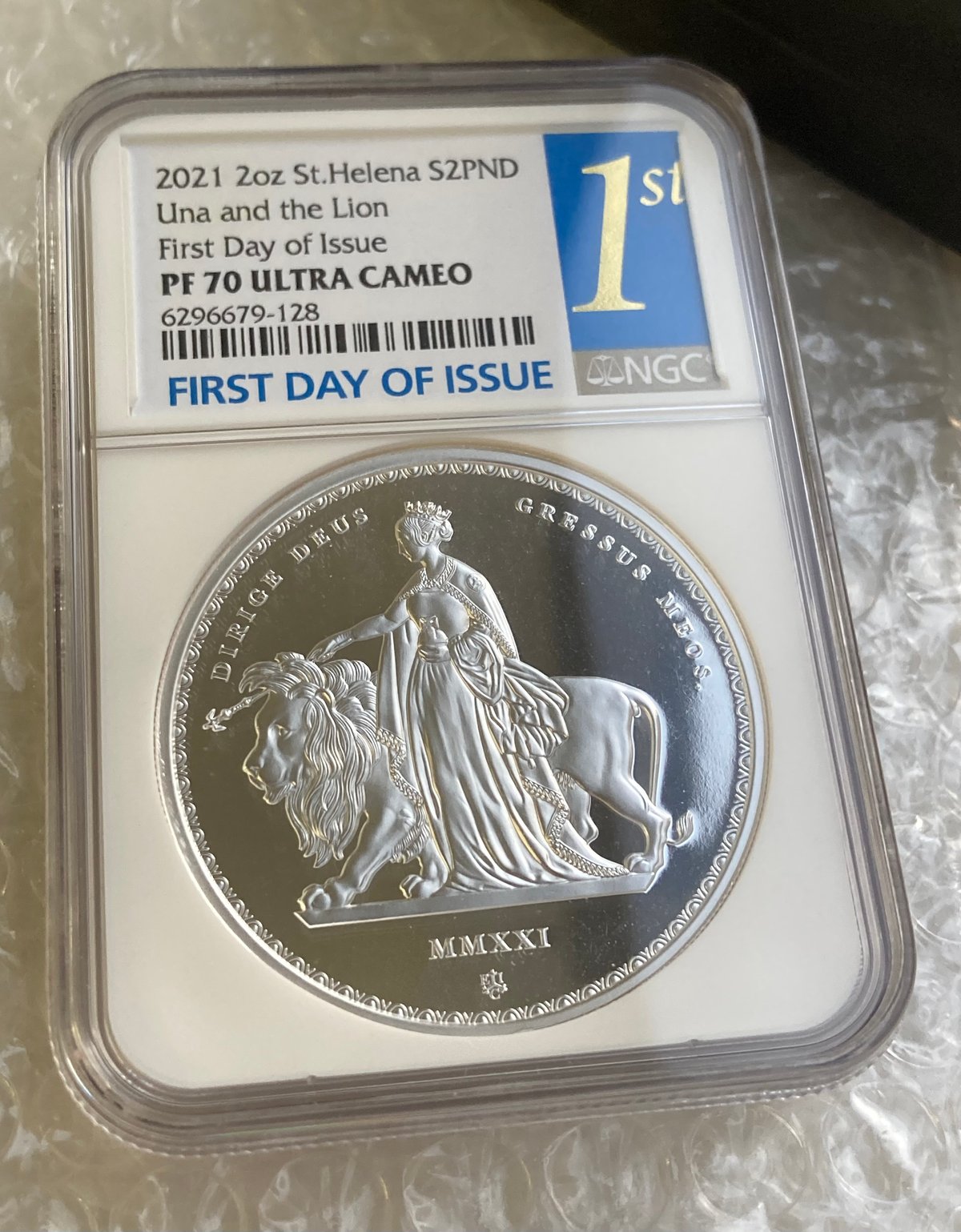 NGC鑑定PF70UC+FDI】 2オンス銀貨 ウナとライオン マスターピース版