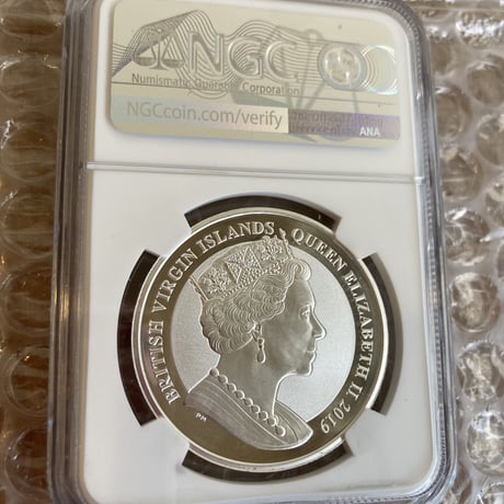 【NGC鑑定PF69】ウナとライオン 2019 イギリス領 ヴァージン諸島 1オンス 1ドル銀貨 1oz シルバーコイン リバースプルーフ 英国 BVI Una Lion