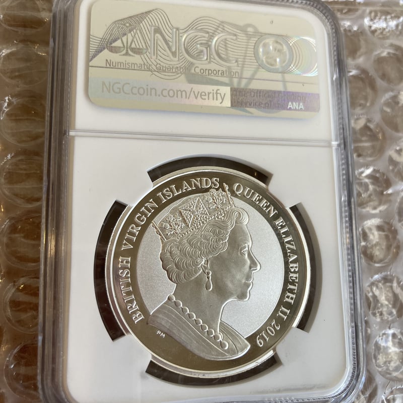 2019 ヴァージン ウナとライオン リバース プルーフ銀貨 NGC PF68