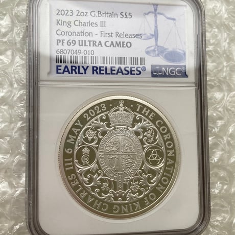 2oz・NGC鑑定PF69+FR 2023年 チャールズ3世 戴冠式記念コイン クラウン 王冠 2オンス銀貨 シルバー プルーフコイン ロイヤルミント Royal Mint Coronation