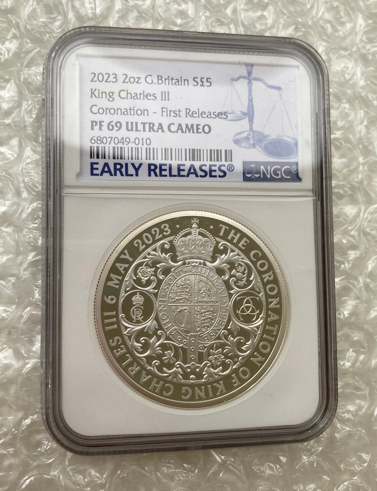 2023 チャールズ三世 戴冠記念 2oz £5 銀貨 NGC PF70UC② 2023年チャールズ3世　戴冠5