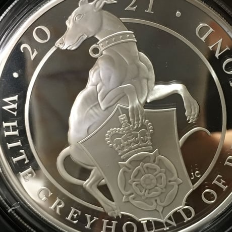 2021 ロイヤルミント クイーンズビースト ホワイトグレイハウンド 5オンス 10ポンド銀貨 プルーフコイン シルバー 英国 イギリス royalmint