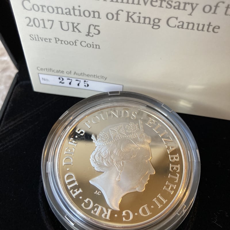 ロイヤルミント 2017 キングクヌート 戴冠1000周年 5ポンド銀貨