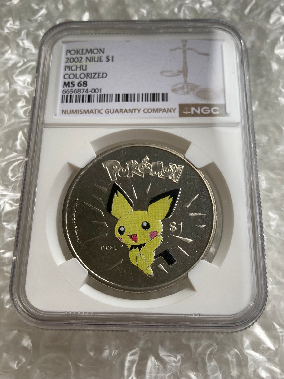 NGC鑑定MS68 ニウエ国 2002年 ポケモン ピチュー カラー版 1ドル