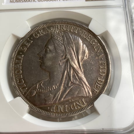 1900年LⅧ クラウン銀貨 ヴィクトリア女王 ヴェールヘッド NGC鑑定AU 英国 イギリス シルバーコイン アンティークコイン CLEANED
