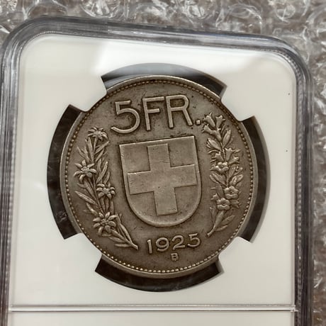 スイス ウィリアム・テル 1925年 5フラン銀貨 シルバー アンティークコイン モダンコイン NGC鑑定AU DETAILS