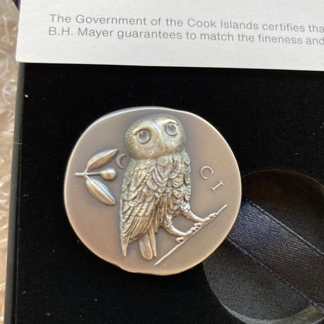 アテネ フクロウ銀貨 $5 1オンス銀貨 クック諸島 アンティーク仕上げ シルバーコイン テトラドラクマ ATHENA’S OWL 2021 $5 1 OZ PURE SILVER COIN COOK