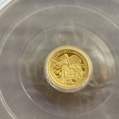 PCGS最高鑑定PR69 ウナとライオン 2021年 イギリス領セントヘレナ造幣局 £2 1/2g 金貨 ゴールド プルーフコイン 0.5g Una Lion