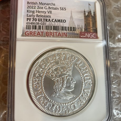 【NGC鑑定PF70・2オンス銀貨】 ヘンリー7世 2022年 ロイヤルミント イギリス テューダー朝  英国君主コレクション 5ポンド シルバープルーフコイン  Royal Mint Henry