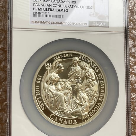 【NGC鑑定PF69・100カナダドル版】カナダのウナとライオン 10オンス銀貨 シルバープルーフコイン 2017年 建国150周年記念 1867年 ロイヤルカナディアンミント ヴィクトリア女王