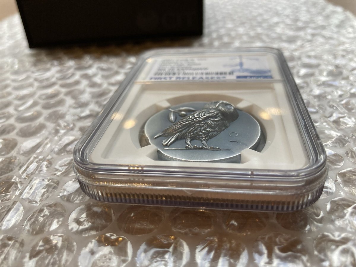 NGC70鑑定+FR】アテネのフクロウ $5・1オンス ハイレリーフ銀貨 クック