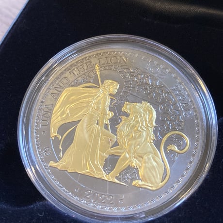 ウナとライオン 2022年 イギリス領セントヘレナ造幣局 ゴールドブラックエンパイア版 銀貨 シルバーコイン Una Lion