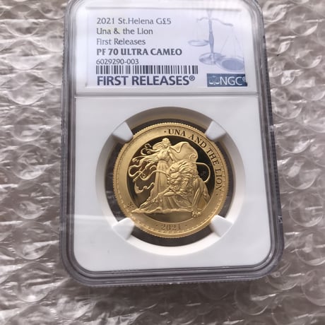 【PF70UC +FR】2021年 ウナとライオン セントヘレナ 1オンス金貨 ゴールド プルーフコイン 200枚 Una Lion St.Helena 1oz gold proof coin
